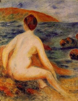 皮埃爾 奧古斯特 雷諾阿 Nude Bather Seated by the Sea